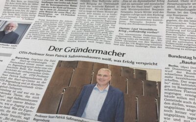 „Der Gründermacher“: Großes Interview mit Prof. Dr. Saßmannshausen in der Regensburg Zeitung