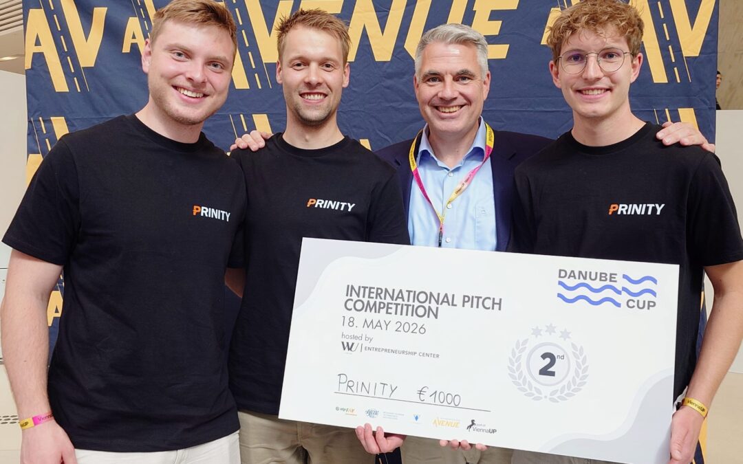 Startup der OTH Regensburg auf dem Siegertreppchen: Prinity erreicht 2. Platz beim Danube Cup Finale in Wien